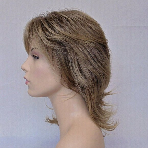 16" Layered Thick Brown/Blonde Heat Resistant Shag - Picture 8 of 11